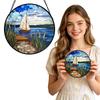 Stained Glass Window Hanging Puzzle Pendants Garden Kitchen Sunroom Home Décor