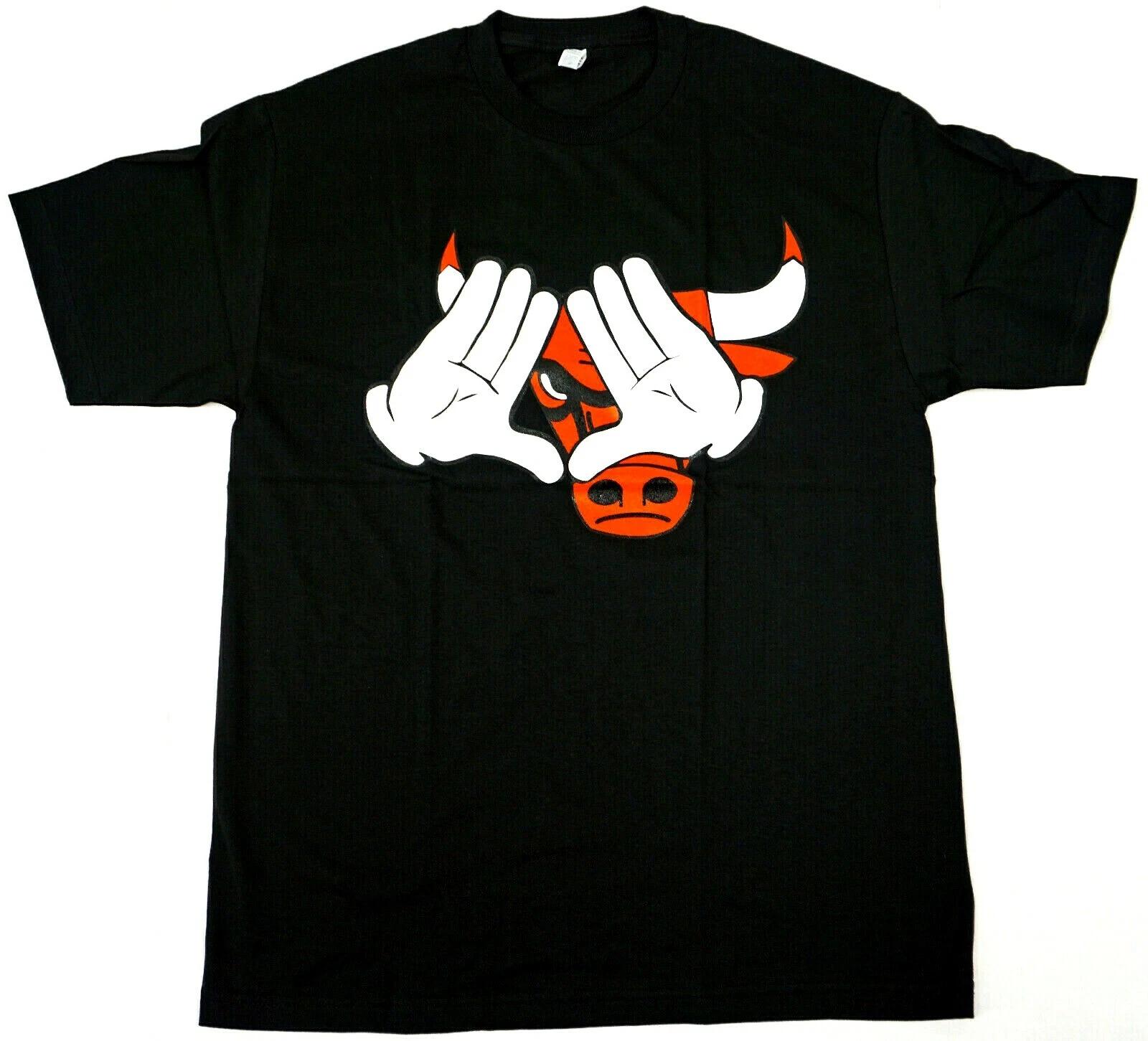 ILLUMINATI T-shirt Bulls Mickey Hands Tee Adult Men s 3XL Black New XXXXL