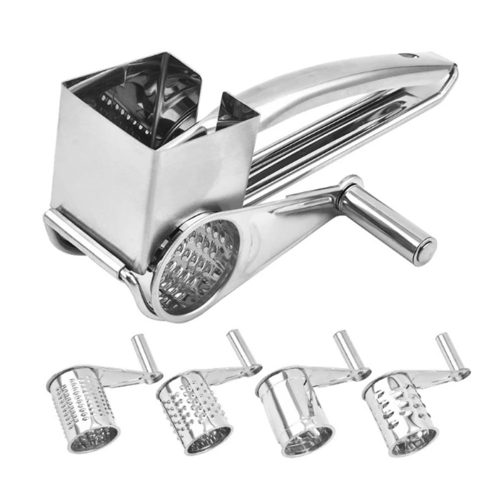 304 Stainless Steel Cheese Grater with 3 cutters Household Kitchen Hand Rotation Creative for cheese nut baking tools