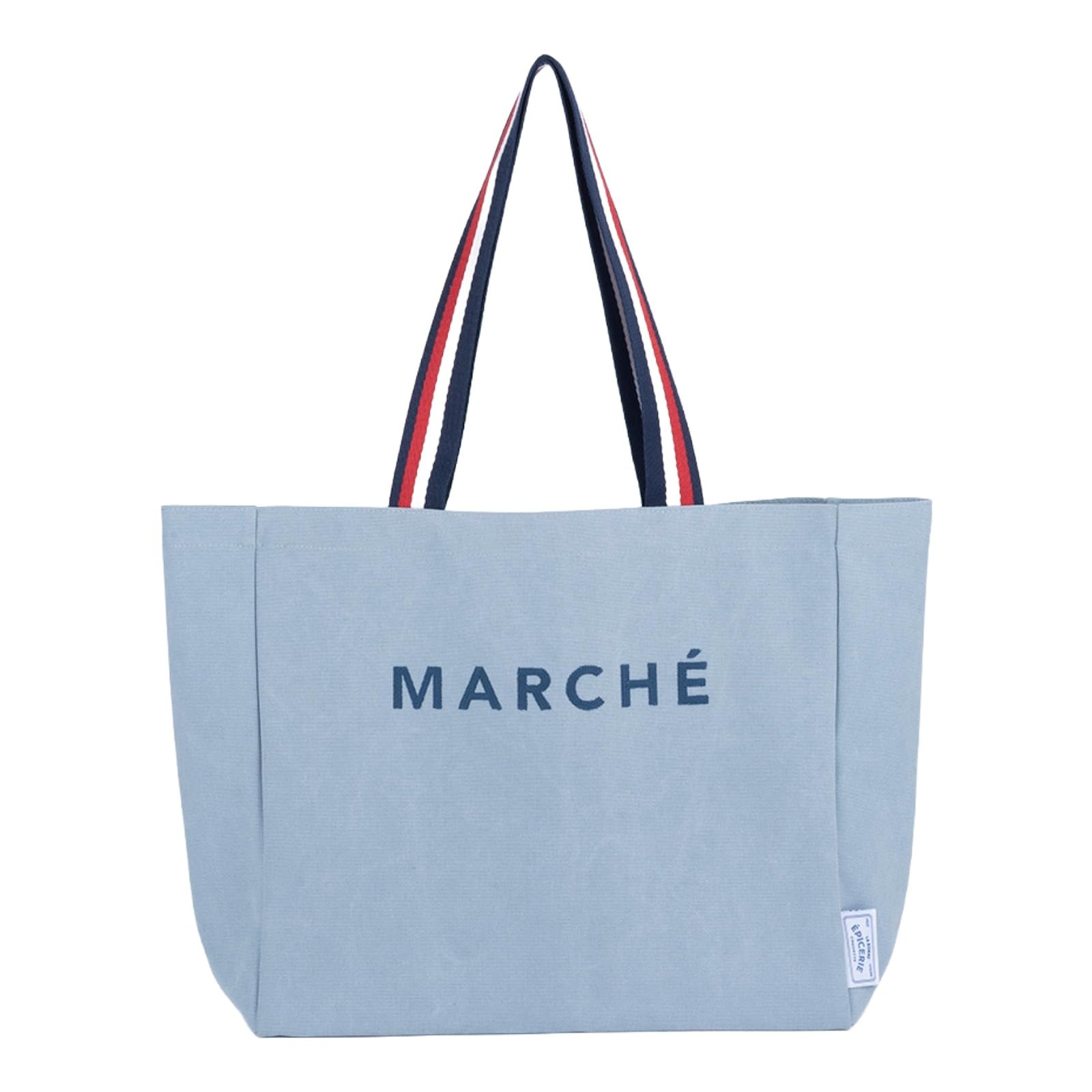 

Finissage French Epicerie Grocery Tote Bag, Eco-Friendly Cotton Bag for Women, Large Capacity, Perfect for Shopping, Stylish, French Embroidery, PALE