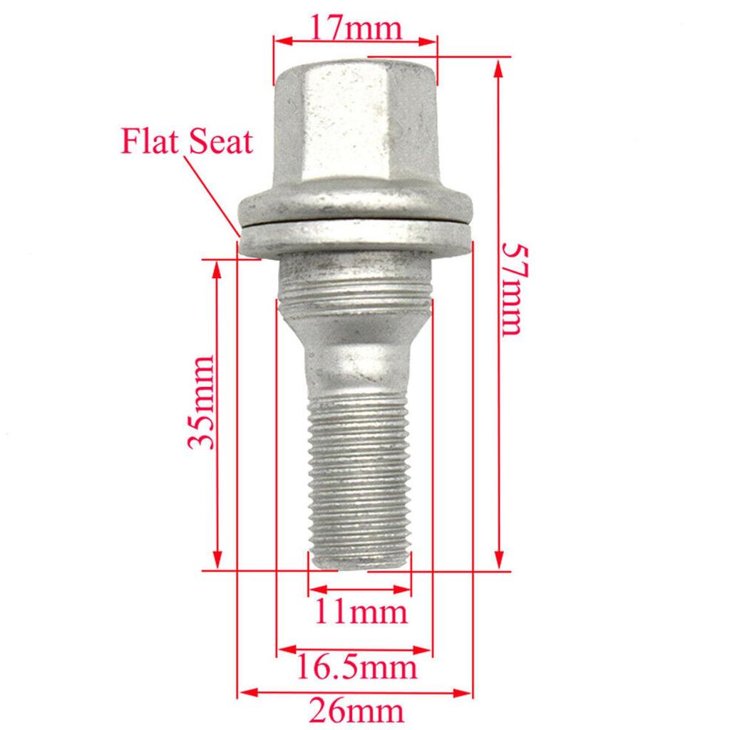 17mm Hex Wheel Lug Bolts Replacement High Strength Steel Studs for Peugeot 206 207