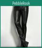 Pu Pants Men Leather Fashion Rock Style Night Club Dance Pants Mens Faux Leather Slim Fit Skinny Motorcycle Trousers