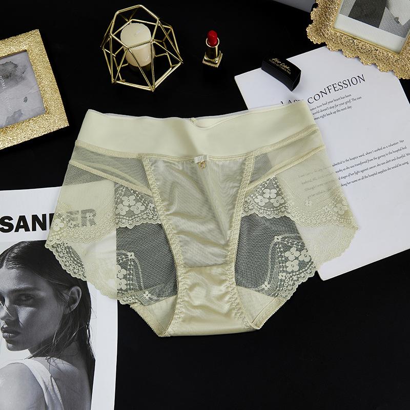 Dámské kalhotky sexy spodní prádlo s vysokým pasem Špičkové krajkové kalhotky