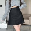 High Waist PU Leather A-Line Midi Skirt - Autumn/Winter Collection, Anti-Exposure, Slimming, Frosted Matte Finish with Zipper