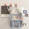 Nylon Canvas Schoolbag College Style School Bag Simple Large Capacity Backpack  Girl