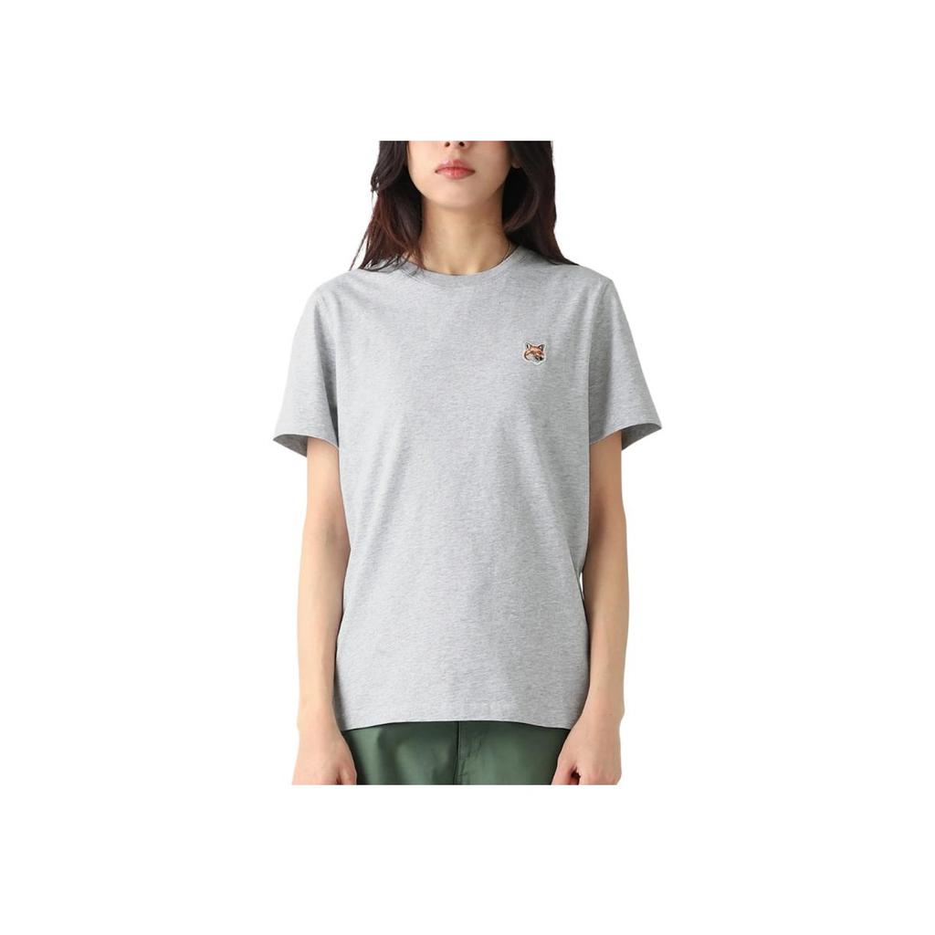 Maison Kitsune Ss24 Solid Color Crew Neck Short Sleeve T-Shirt Women T-Shirts Dark-Gray LW00105KJ0008H120