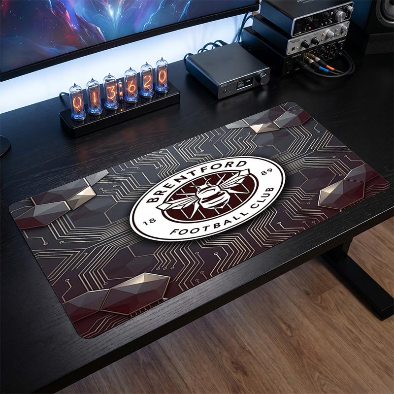 Brentford Football Print Large Mouse Pad, Anti-Slip Extended Gaming Desk Mat for Office Home