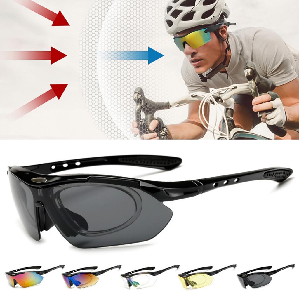 Sports Sunglasses with 4 Spare Lens Sports Cycling Driving Sun Glasses for Fishing Travelling