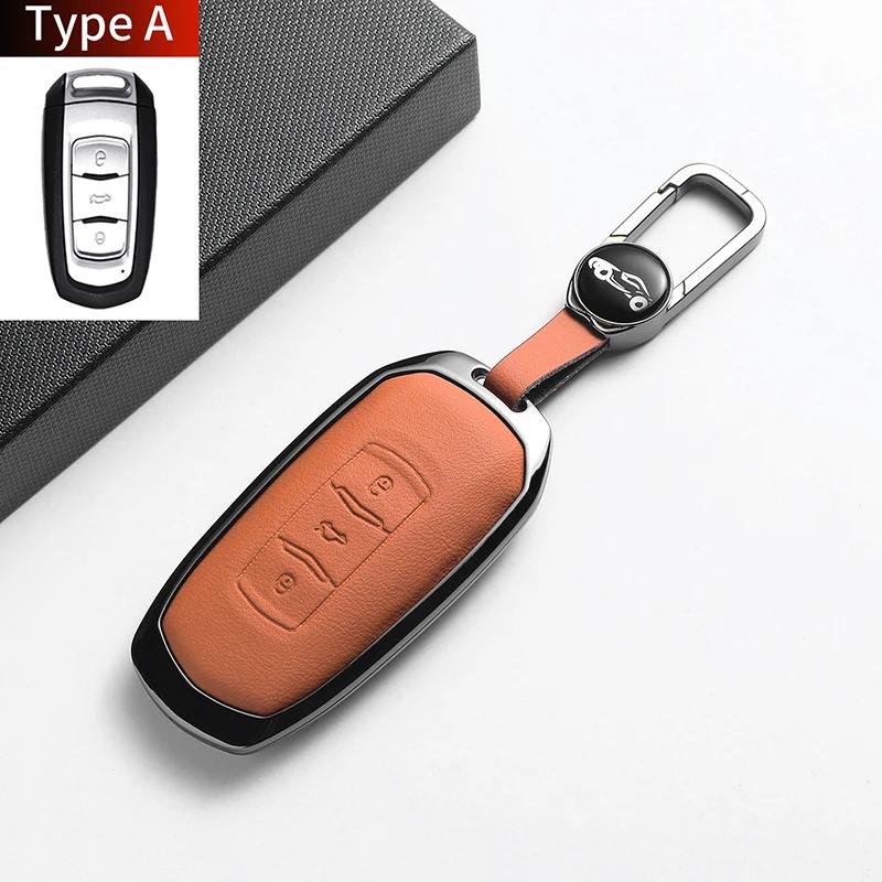 For Geely Coolray X6 X7 EX7 Emgrand  Hawk GX7 Kulrey GT GC9 Atlas Boyue NL3 Leather Car Key Case Cover Fob Accessories