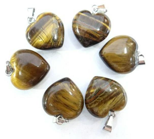 20MM Heart-Shaped Natural Crystal Stone Pendant Necklace DIY Accessory