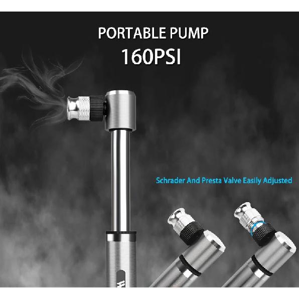 WEST BIKING Bike Pump With Needles Hand Air Pumps Cycling Tire Inflator Schrader Presta Valve Hose Portable Mini Bicycle Pump