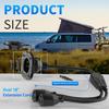 15 Amp AC Port Plug, 125V Power Inlet Socket With Waterproof Cover & Integrated Dual 18" Extension Cord, 2 Pole 3-Wire NEMA 5-15 Flanged Generator