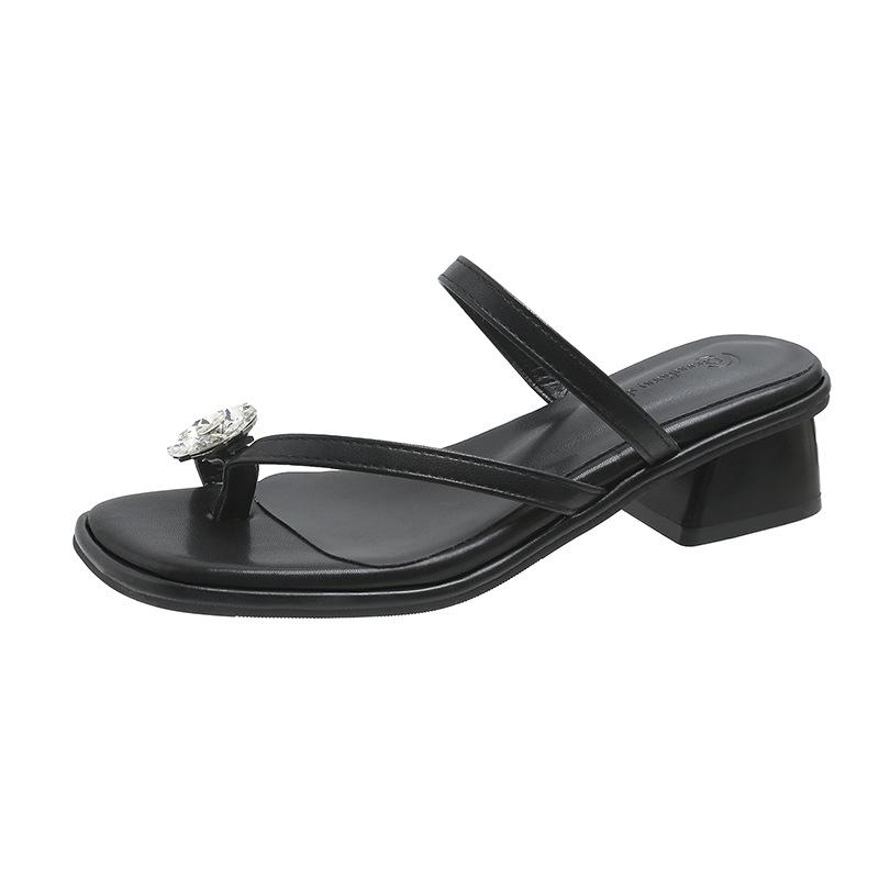Slippers, beach flat sandals, fairy new temperament, low heels, summer shoes, slippers, slippers 35