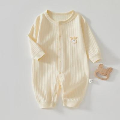 Newborn Baby Long-Sleeve Cotton Jumpsuit Pajamas for Spring, Summer & Autumn