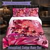 Personalized 3Pcs Bedding SetLady Gaga Custom Text Duvet Cover Pillowcase Set Bedroom Gift