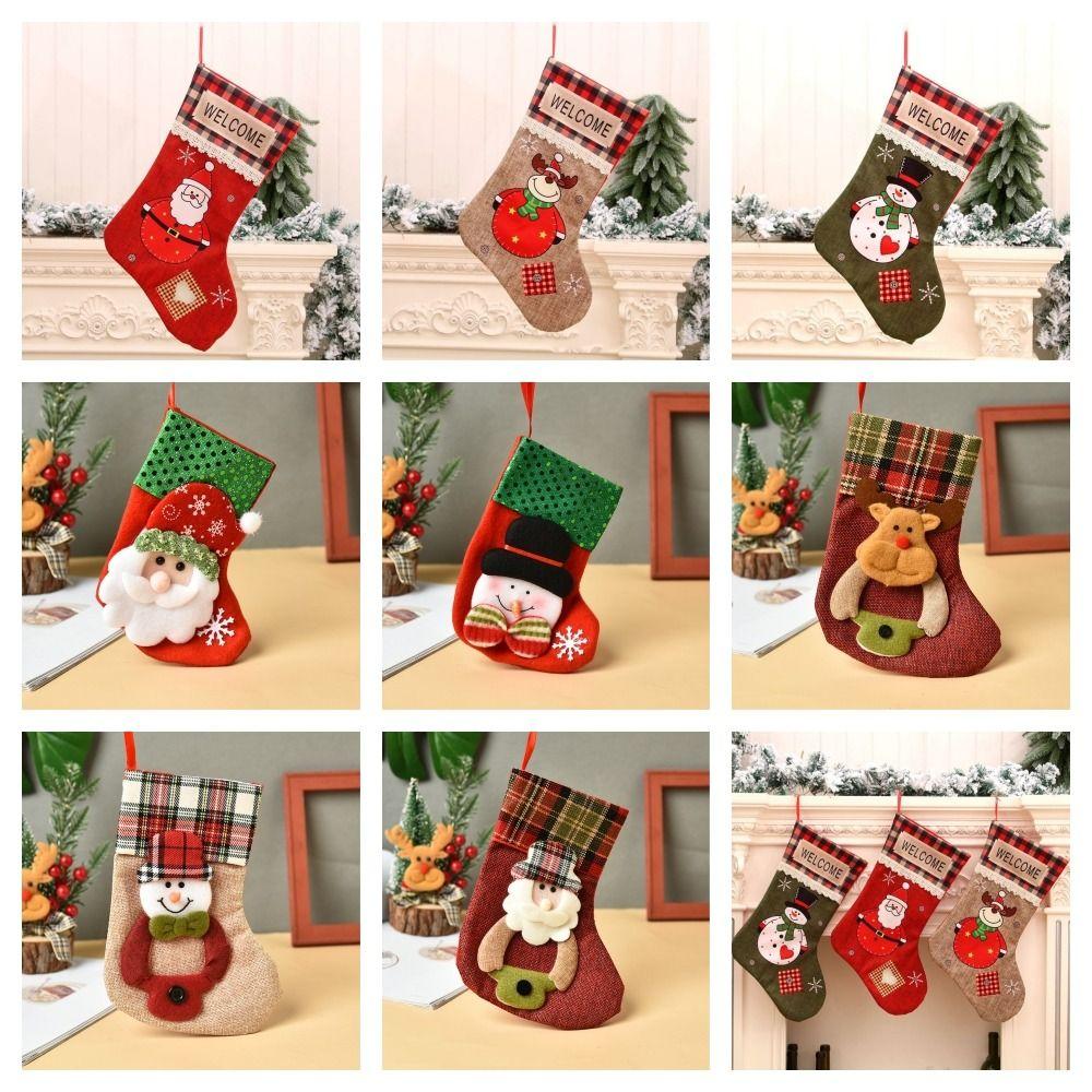 

Thickened Christmas Socks Candy Bag Knitting Christmas Tree Decorations New Year style4