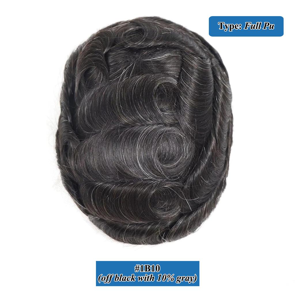 Toupee For Men Ultra-Thin Skin Microskin Male Hair Prosthesis Premier Toupee for Men Men's Wig 100% Natural Human Hair