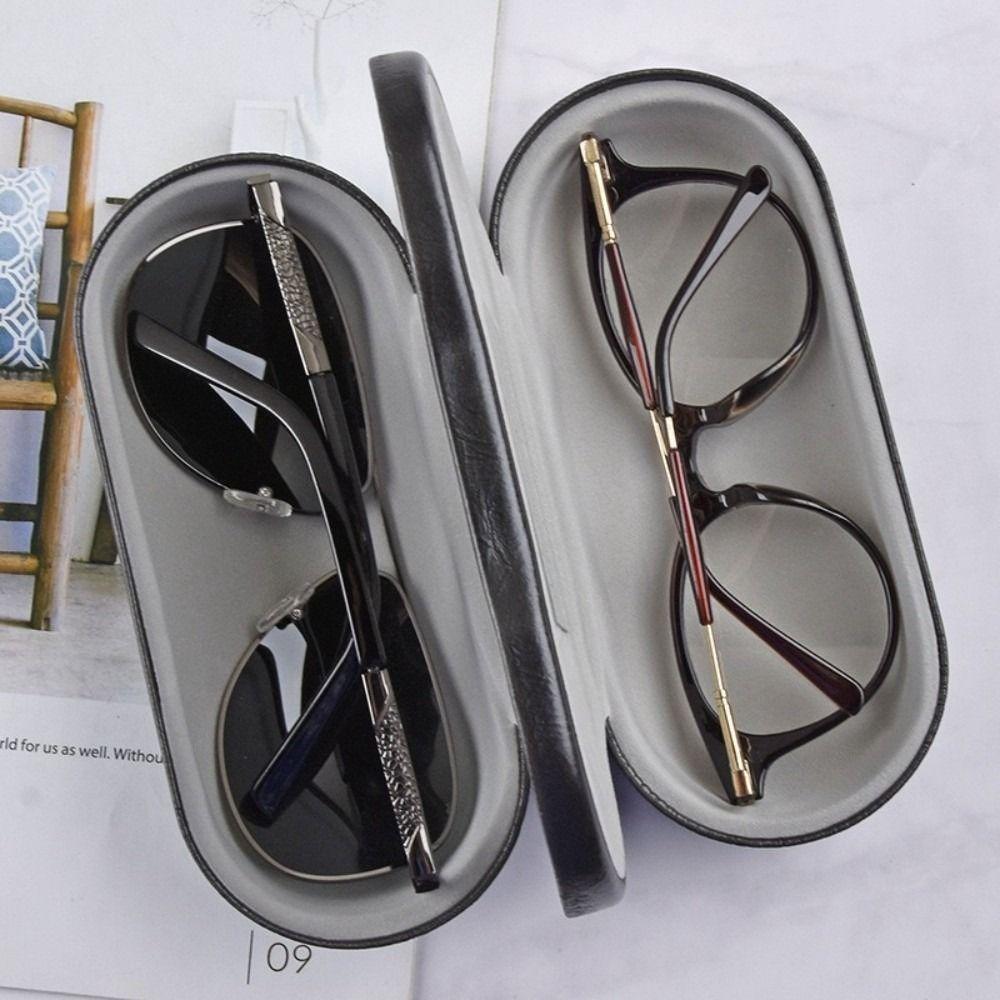 Luxury Dual Layered Eyewear Box Built-in Mirror Eyewear Protective Cases  Business Travel