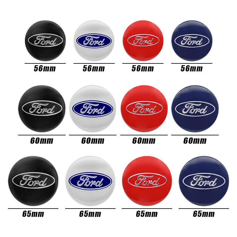 4pc 56 60 65mm Car Badge Emblem Car Wheel Center Hub Caps Stickers For Ford Focus 2 3 MK3 MK4 Fiesta Kuga Explorer Mondeo Stylin