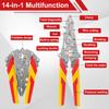 14 in 1 Multifunctional Wire Stripper Pliers Foldable Cable Stripper Tool Ergonomic Electric Wire Cutting Splitting Crimping