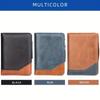 Color Blocking Business Clutch Bag Zipper Men Card Holder Vintage Men Short Wallet  Travel