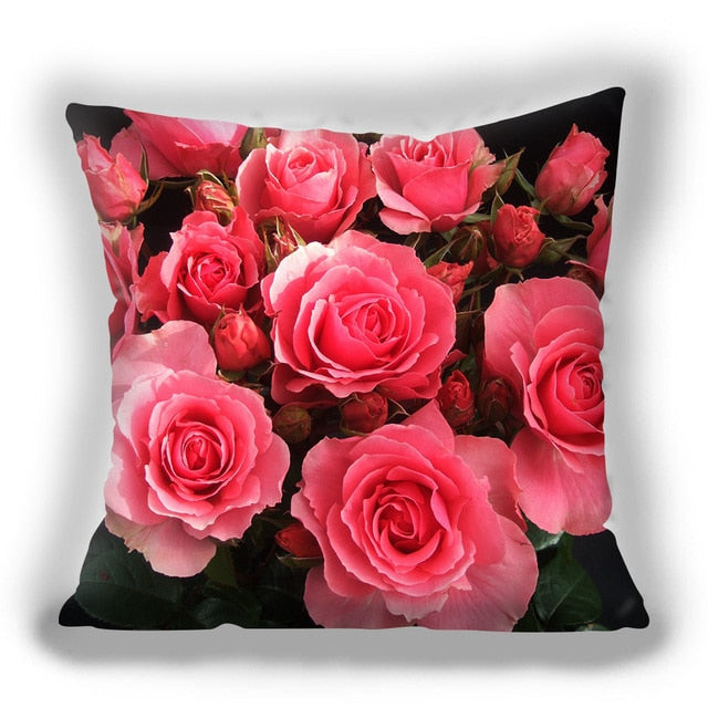 

Подушка с цветком красной розы, наволочка с изображением любви, квадратная наволочка для пары, необходимая наволочка для украшения дома, спальни, наволочка 45x45cm