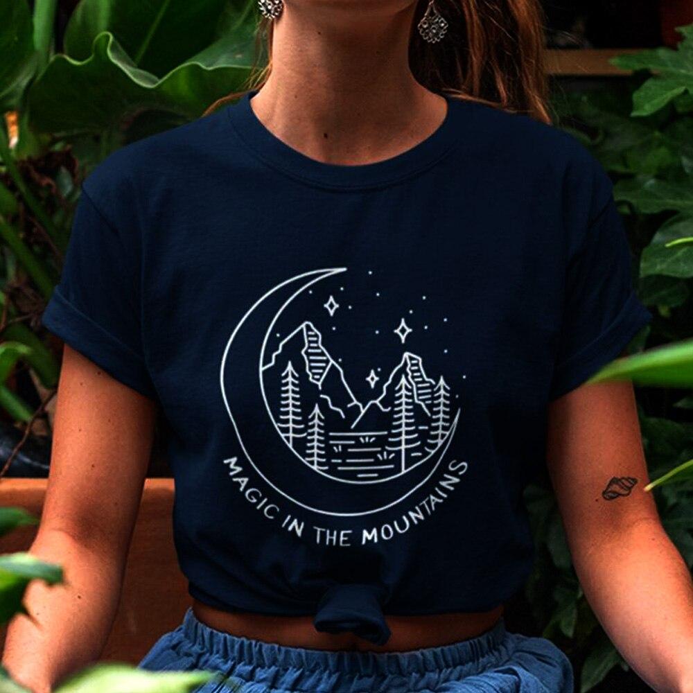 En las montañas Camisas gráficas Mujeres Moda estética Amante de la  naturaleza Camiseta Algodón Wanderlust Chica comprar a buen precio —  entrega gratuita, reseñas reales con fotos — Joom