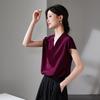 SOFSIL Women's V-Neck Short Sleeve Silk Blouse