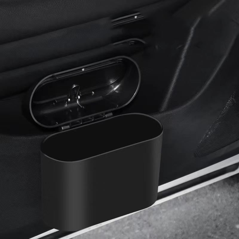 Auto Mülleimer Hängend Fahrzeug Müll Staubbehälter Aufbewahrungsbox Kunststoff Drückbarer Mülleimer Auto Organizer Auto Innenraum Zubehör