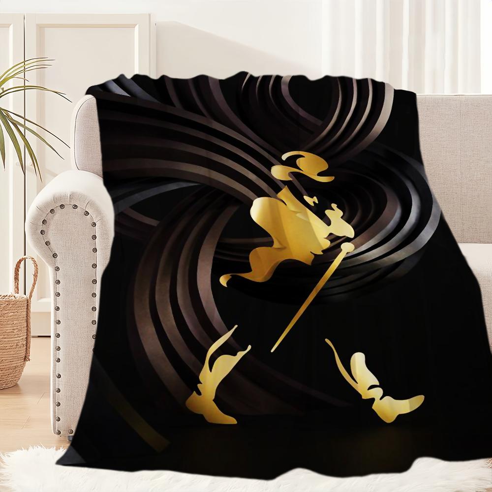 Плед с логотипом бренда Плюшевый Коврик для сна Дивана Гостиной J-Johnnie W-Walker Теплый Офис Спальня День Рождения Дом Путешествия Детские Подарки 30x40in