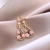 Fashionable Earrings Set With Diamonds, Dripping Oil Flowers, Elegant Earrings For Women