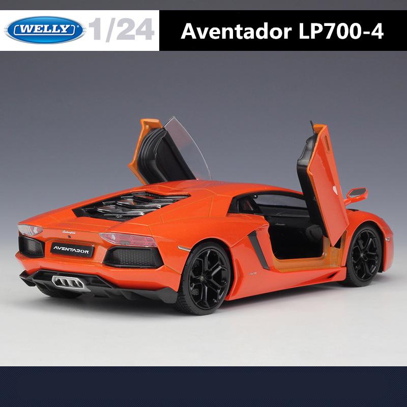 WELLY 1/24 Lamborghini Aventador LP700-4 Alloy Sports Car Model Diecast Metal Racing Car Vehicles Model Simulation Kids Toy Gift