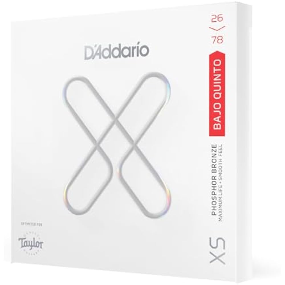 D Addario Daddario Bajo Quinto Strings XS Coated Strings Phosphor Bronze Medium .026-.078 XSAPB26...