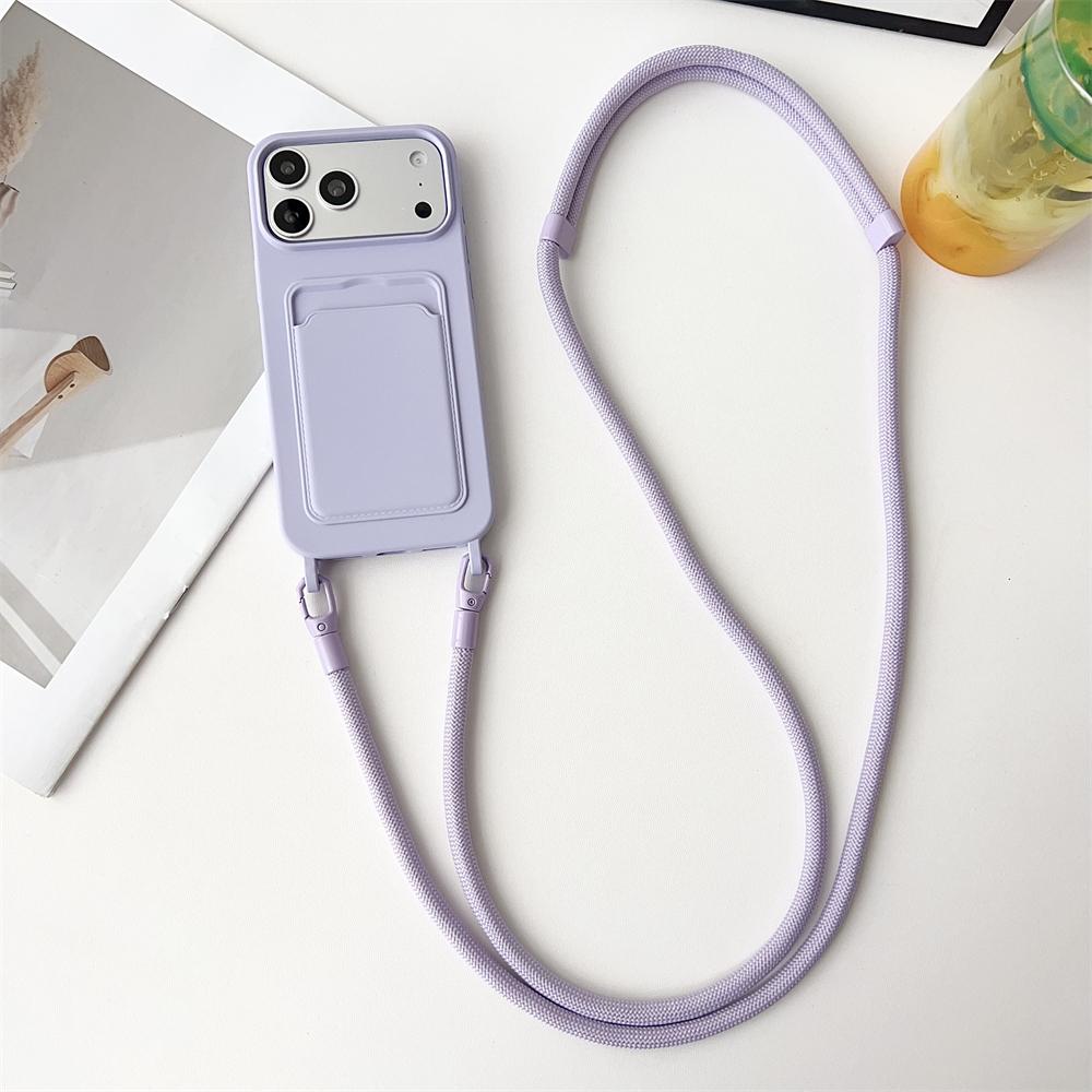 Crossboby Lanyard Rope Phone Case For iPhone 17 Air 16 15 14 Plus 13 12 11 Pro Max Silicone Card Package Fall Prevention Cover