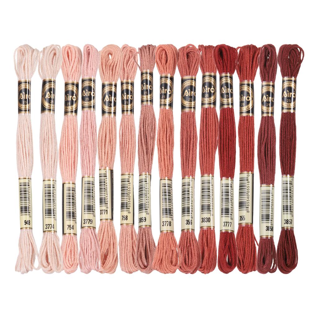 14 Skeins Embroidery Floss Cross Stitch Thread Polyester Embroidery Threads Bracelets String for Cross-Stitch Hand Embroidery