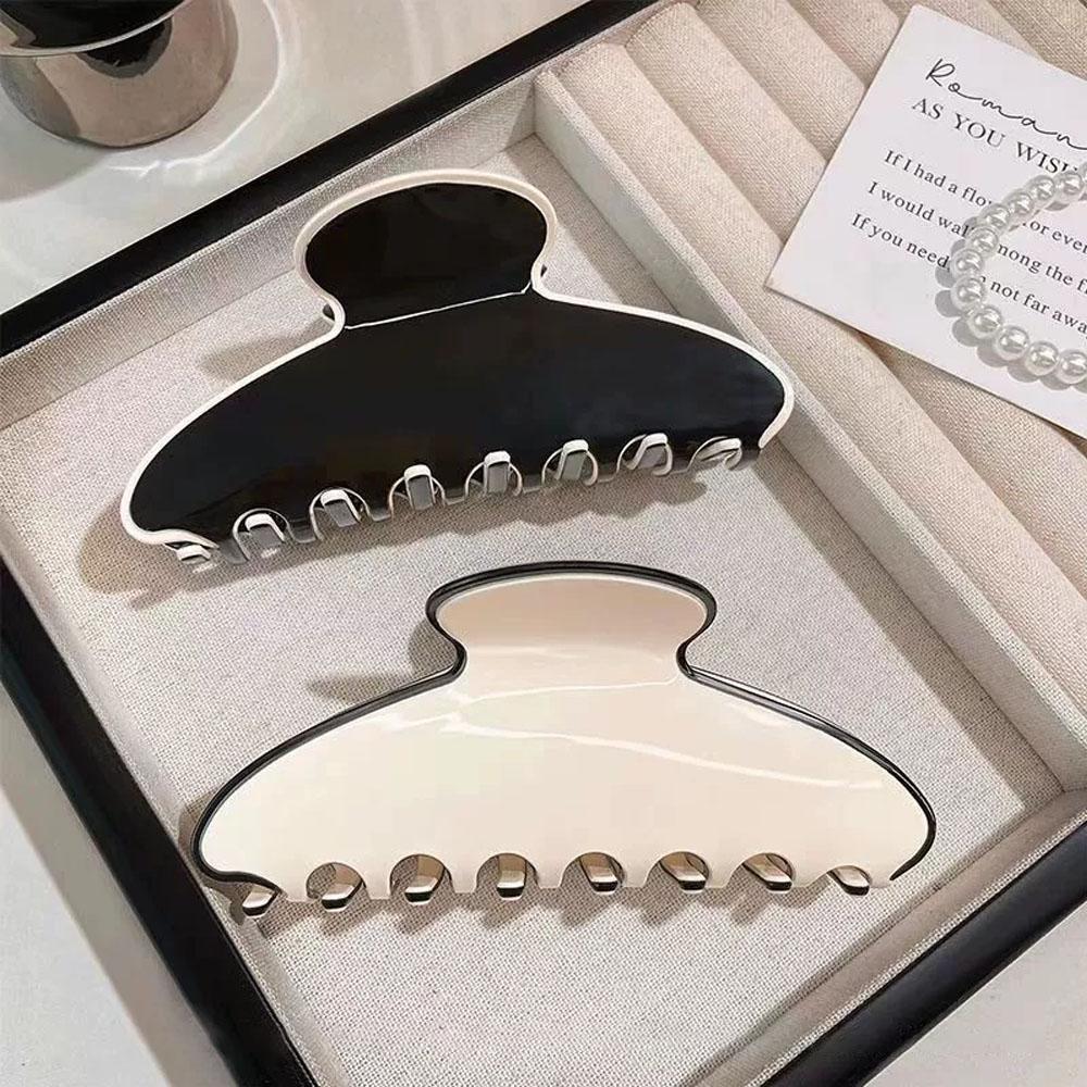 Semicircle Temperament Simple French Hair Clip Classic Black And White Large Hair Clip Hair Volume Pin Hair Accessories New