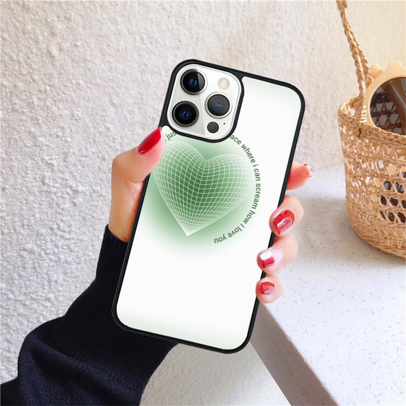 Minimalistisches Pastell GoodVibes Herz Neon Handyhülle Cover Für iPhone 17 Air 16 15 14 12 13 Pro Max Plus Fundas