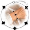 Silver Bracelet 925 Silver Women' Clover ONYX Diamond