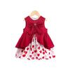 Girls Summer Dress with Bow Princess Knee-Length for Toddlers