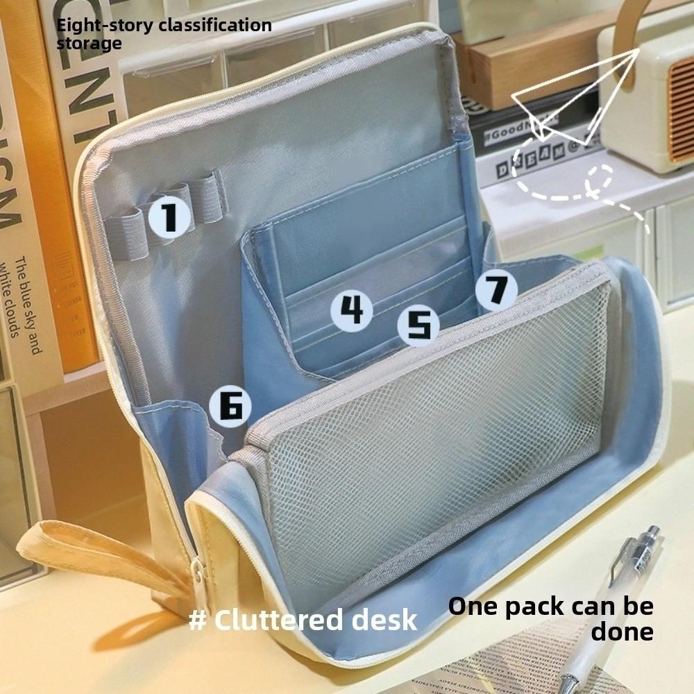 Large Capacity Folding Pencil Case Cosmetics Storage Stationary Holder  Children Gift