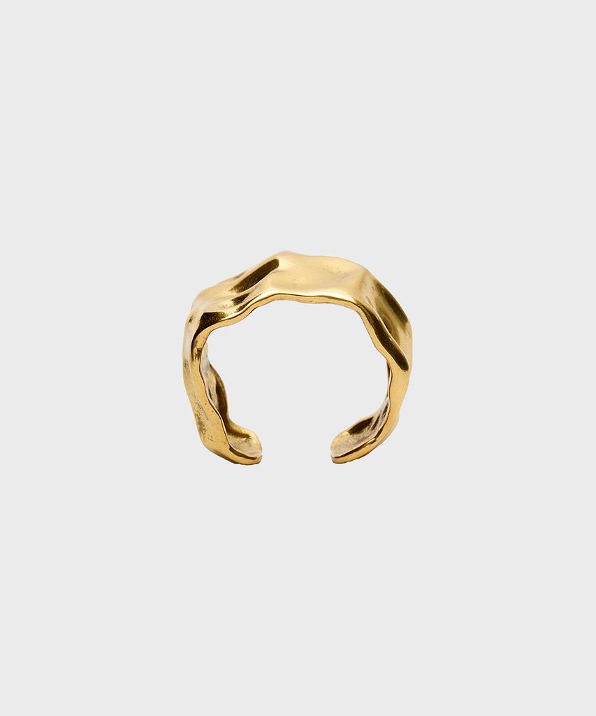 Noirer Hammered Wave Ring (Gold)