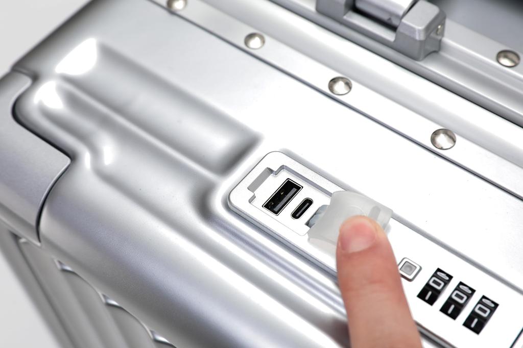 2024 Highly carry front with carry top with cup computer storage trolley with USB aluminum frame silent double business 4 5 M 24 inches functional!