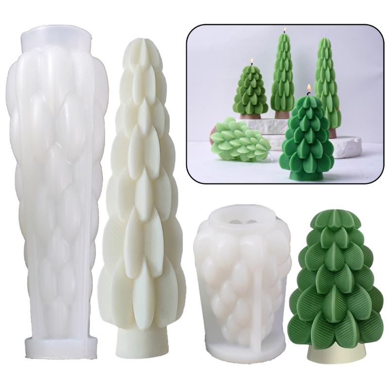 Christmas Tree Shape Silicone Mold for Making Candle Soap Christmas Pillar Candle Silicones Mould For Holiday Decoration