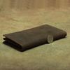 Vintage Crazy Horse Leather Men's Bifold Wallet - Genuine Top-Grain Cowhide Long Wallet with Money Clip