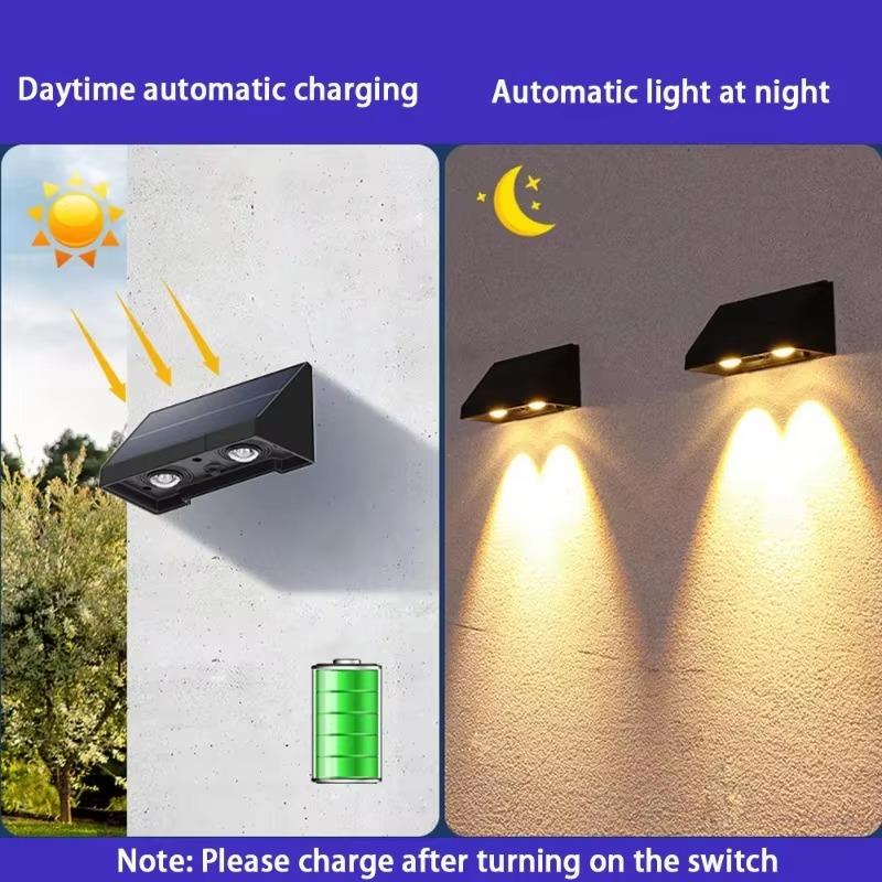 NEW Solar Wall Light Outdoor Illumination IP54 Waterproof LED Lamp Bulb Automatic Lighting At Night for Garden Yard or Balcony