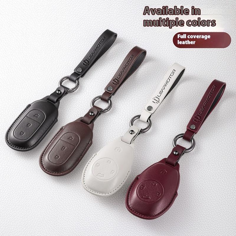 Car Key Case Fit For LEAPMOTOR T03 C10 C16 B10 High Quality Leather Car Key Protective Shell