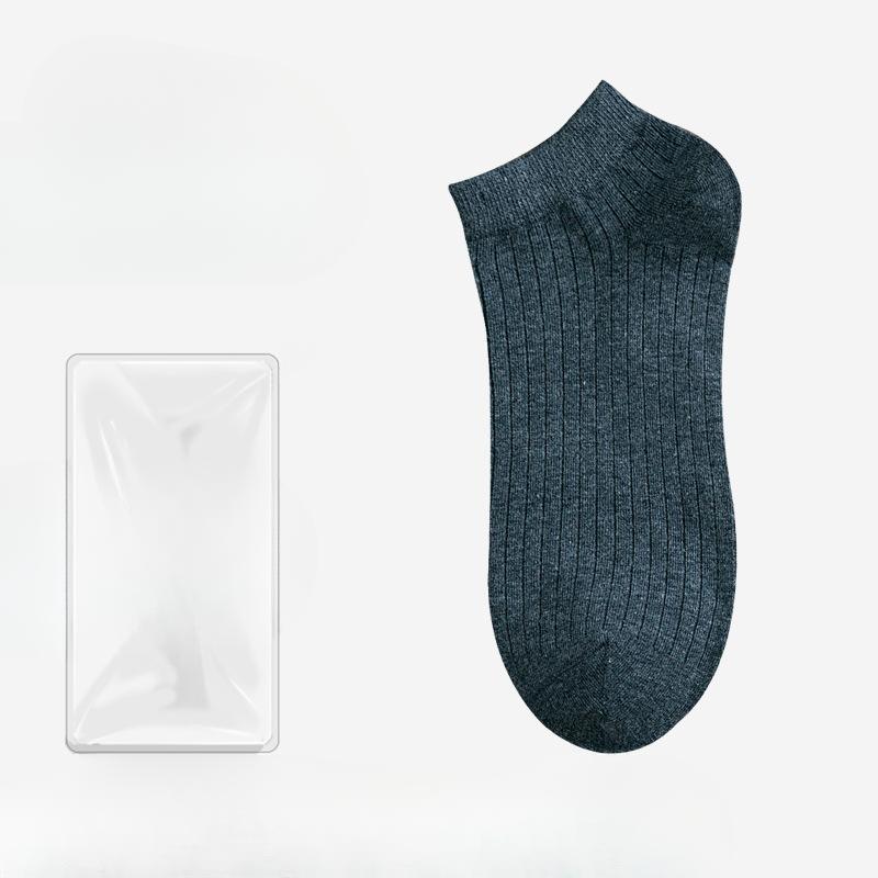 

Мужские весенне-осенние однотонные дышащие носки-невидимки с низкой посадкой и неглубоким вырезом, без задника 1 pair темно-серого