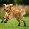 4 Stück/Set Verstellbare Rutschfeste Hundesocken Verdickte Welpen Warmsocken Haustier Pfotenschutz für Alle Jahreszeiten