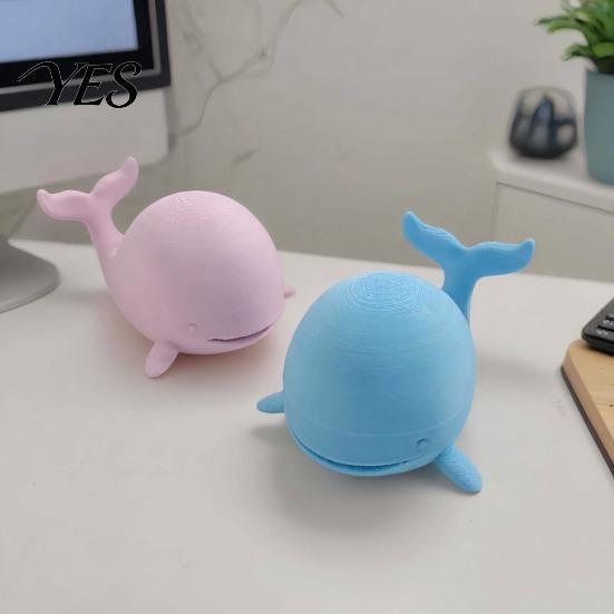 Cute Mini Whale Statue Figurine, 3D Printed Ornament Desktop Figurine Decoration, for Office Home Desk Tiny