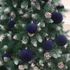 3,1 Zoll Samt Weihnachtskugeln Beflockter Weihnachtsbaum 12 Stück Plastikkugeln Weihnachtsbaumschmuck Dekoration